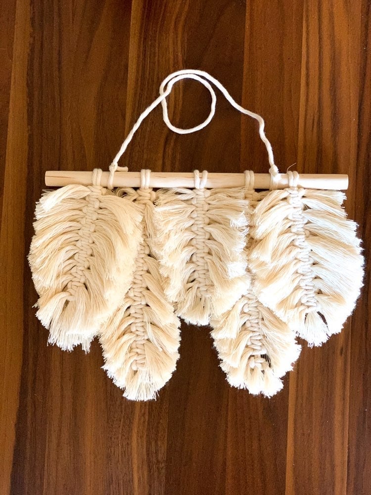 Handmade Macrame Feather Wall Hanging