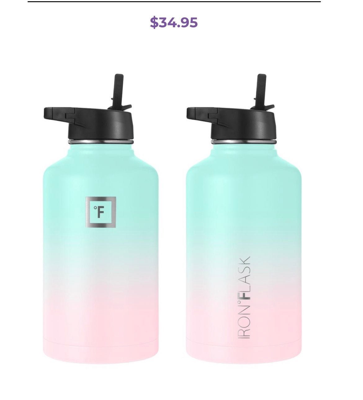 IRON FLASK 64 oz Wide Mouth Water Bottle FIRM ON PRICE