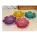 Iridescent Flower Shape Art Glass Bowl Set of 4 Easter Bohemian artsy eclectic