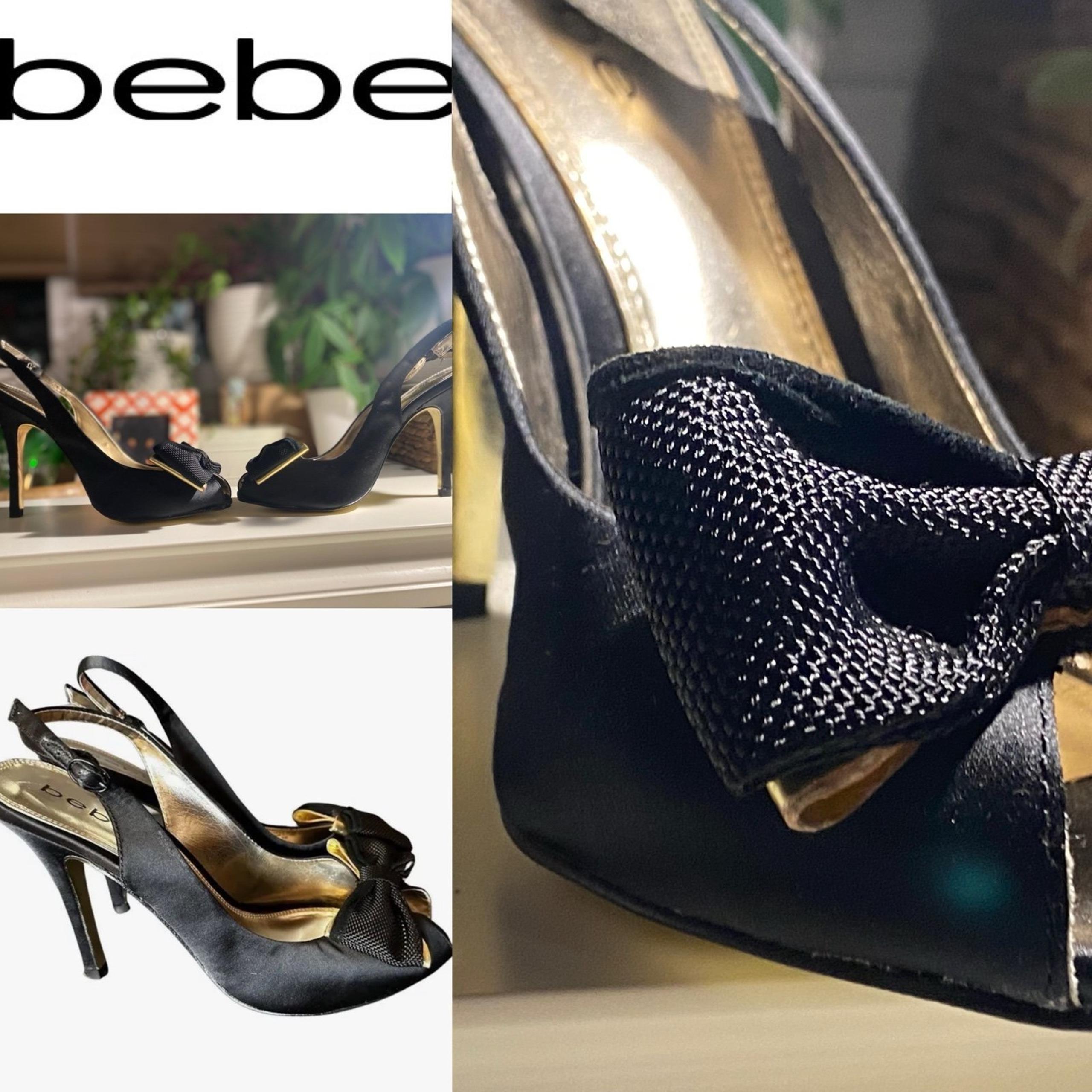 Bebe Hardy Slingback Peep Toe Heels  7.5