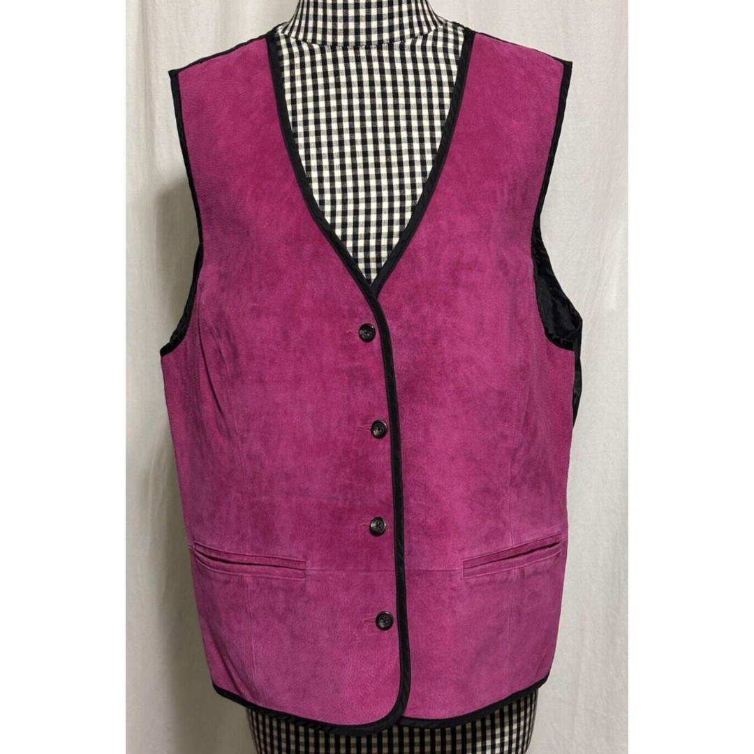 Diane Von Furstenberg The Color Authority Pig Skin Pink Vest Artsy Indie Sz 1X