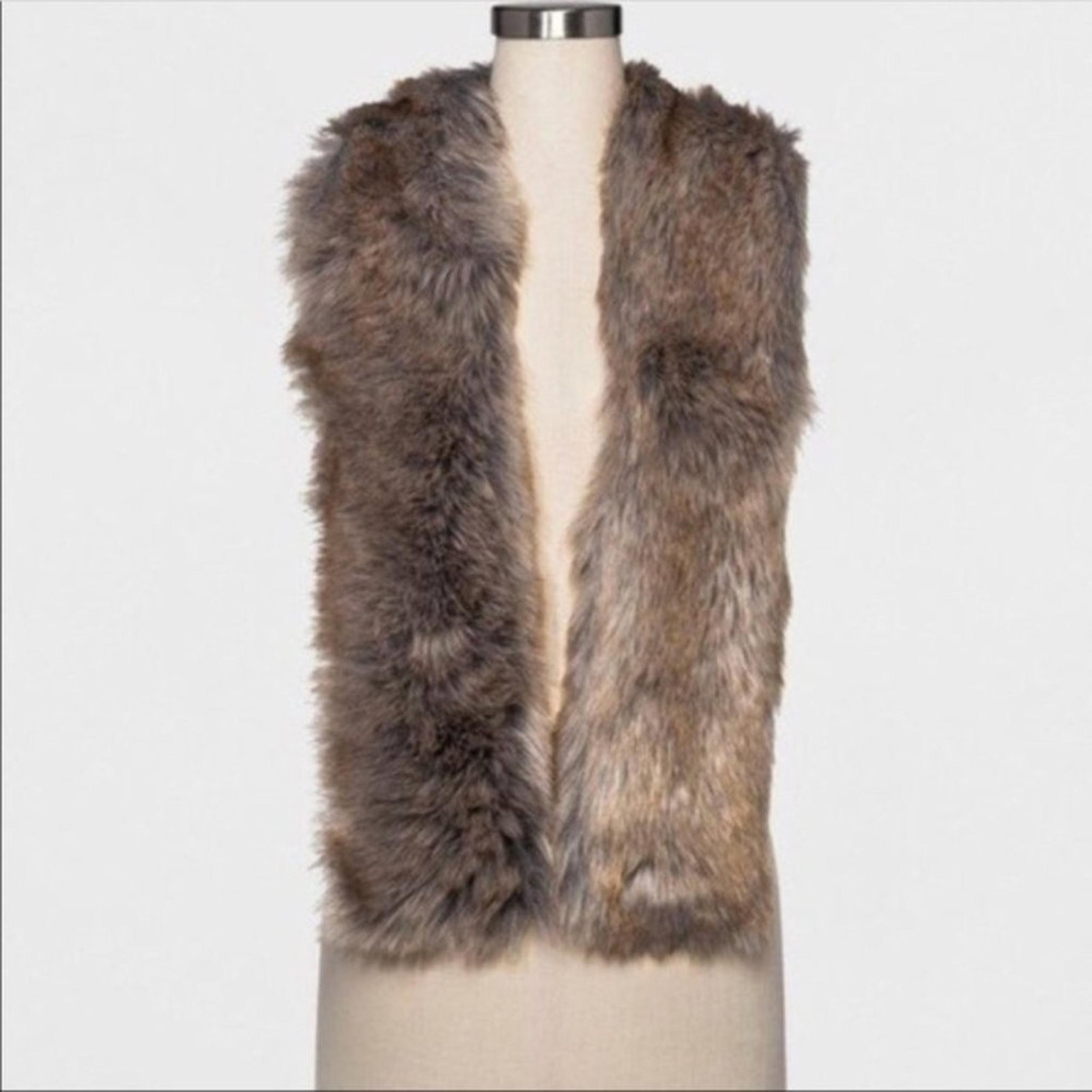 NWOT A New Day luxurious brown & gray faux fur cozy boho winter scarf