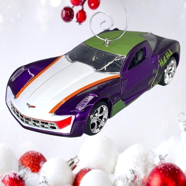 2009 Chevy Corvette Stingray Batman The Joker Car 5.5 Christmas Tree Ornament