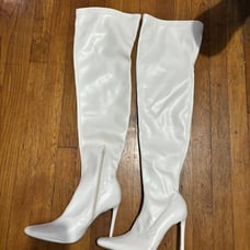 White over the knee boots size 8