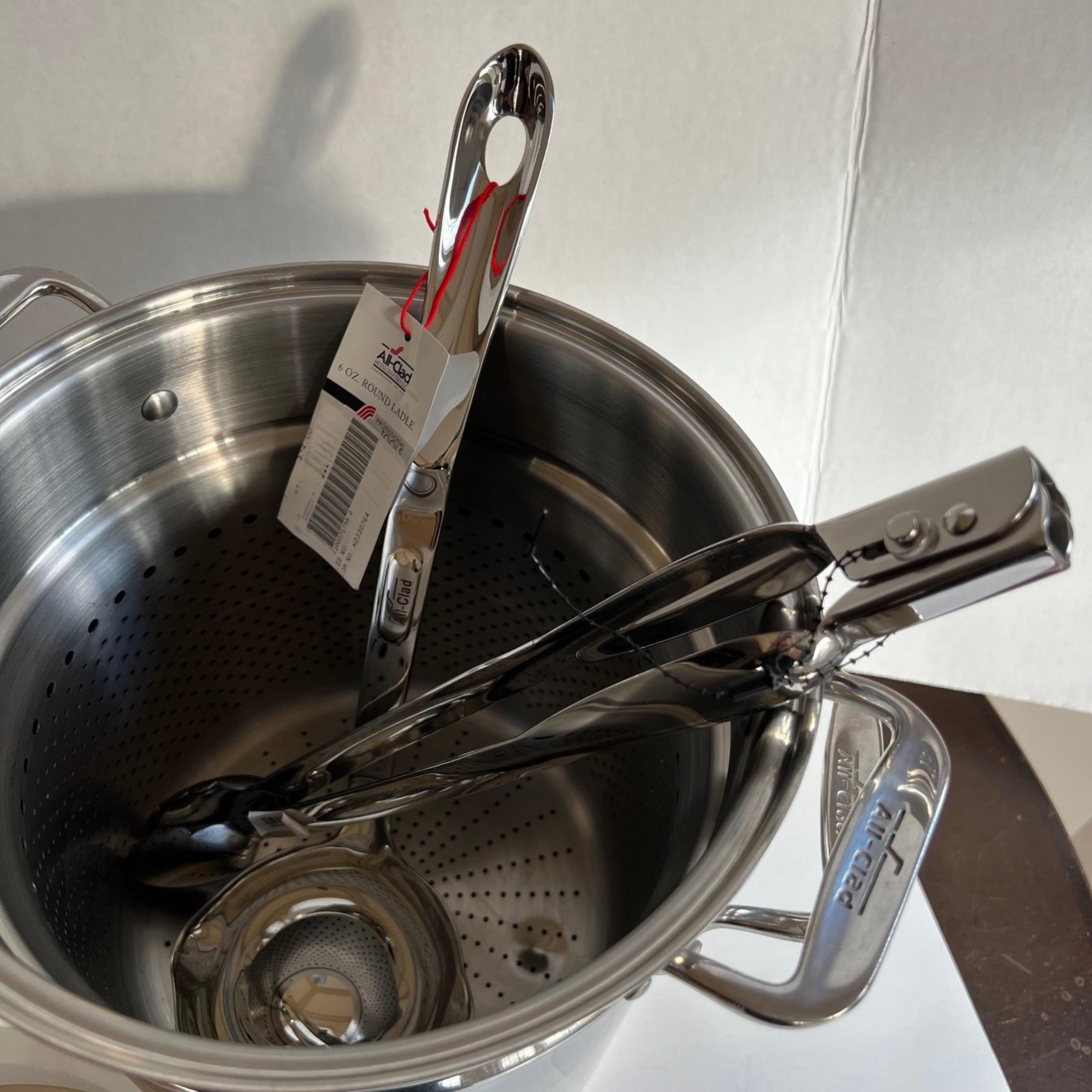 -*******All-Clad Copper-core 7 quart pasta pantola stock pot with insert bundle*