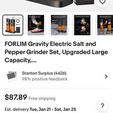 Salt and pepper grinder or mill set