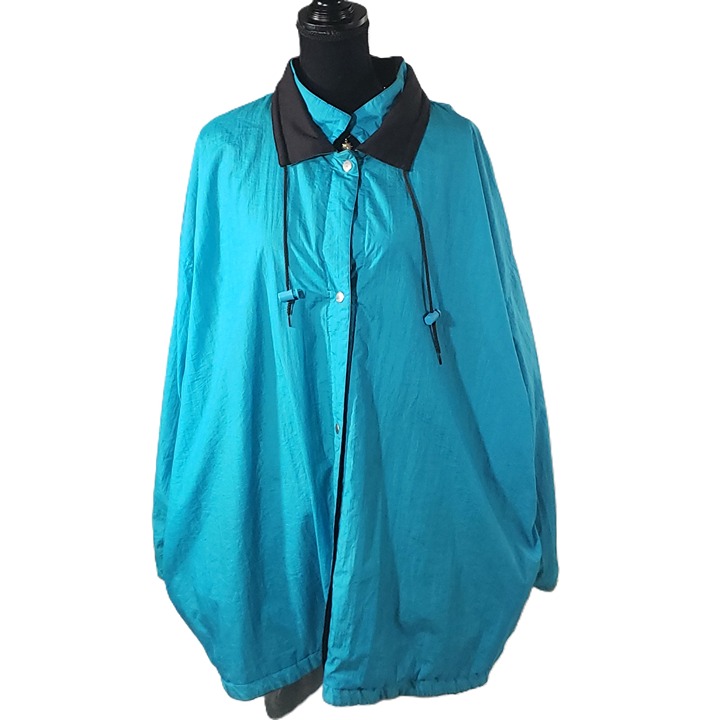 Catherines Blue And Black Reversible Jacket With Snap Buttons Size 26/28W