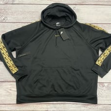 Nike Women's Oversized Loose Fit Hooded Pullover Hoodie Black and Gold Sz XL NEW