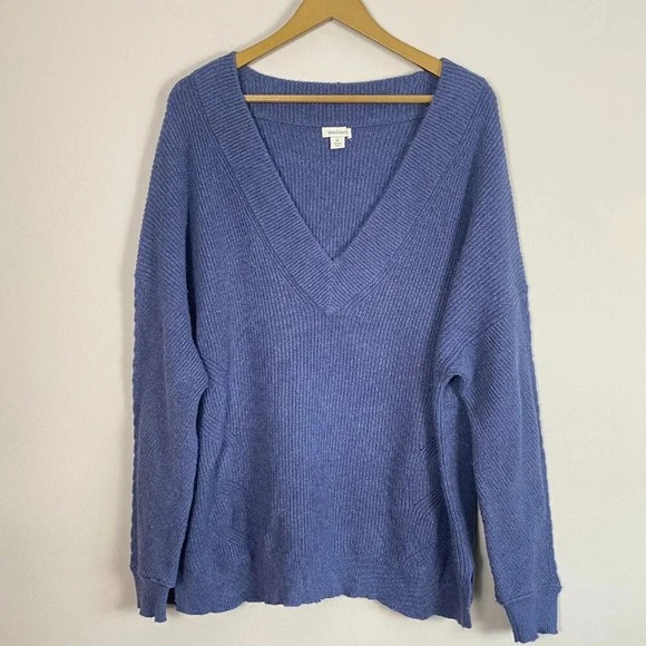 Sundance Blue V Neck Chunky Sweater