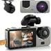 3 Channel Dash Cam Front and Rear Inside, 64GB Free SD Card, 1080P Dash Camera