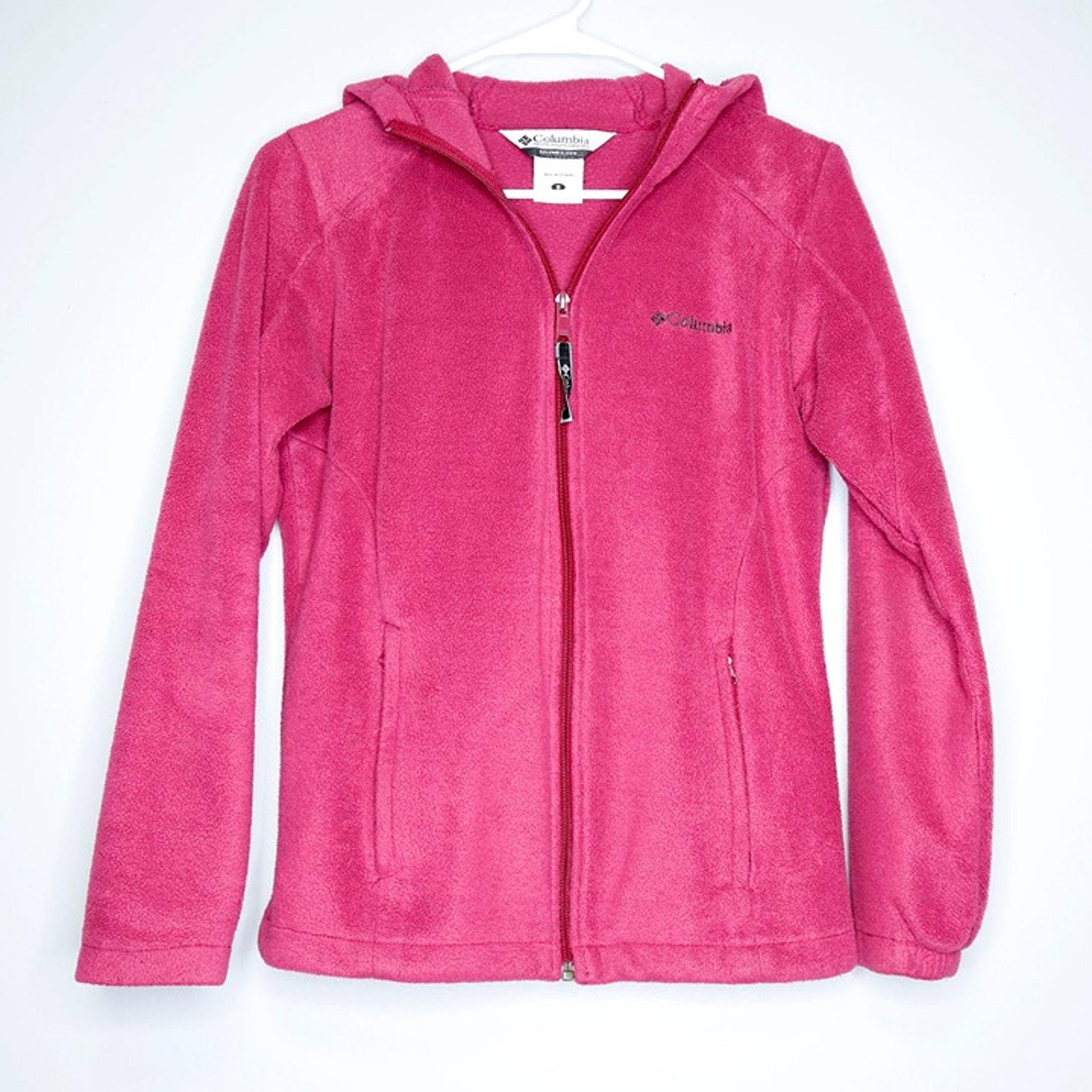 Columbia Raspberry Pink Lightweight Full-Zip Fleece Hoodie - S. 100% Polyester
