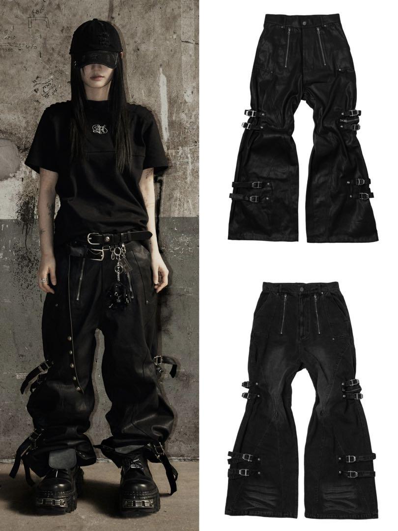 輝い BELT Kreuz】SIDE Rosen BIG 3 PANTS WIDE パンツ