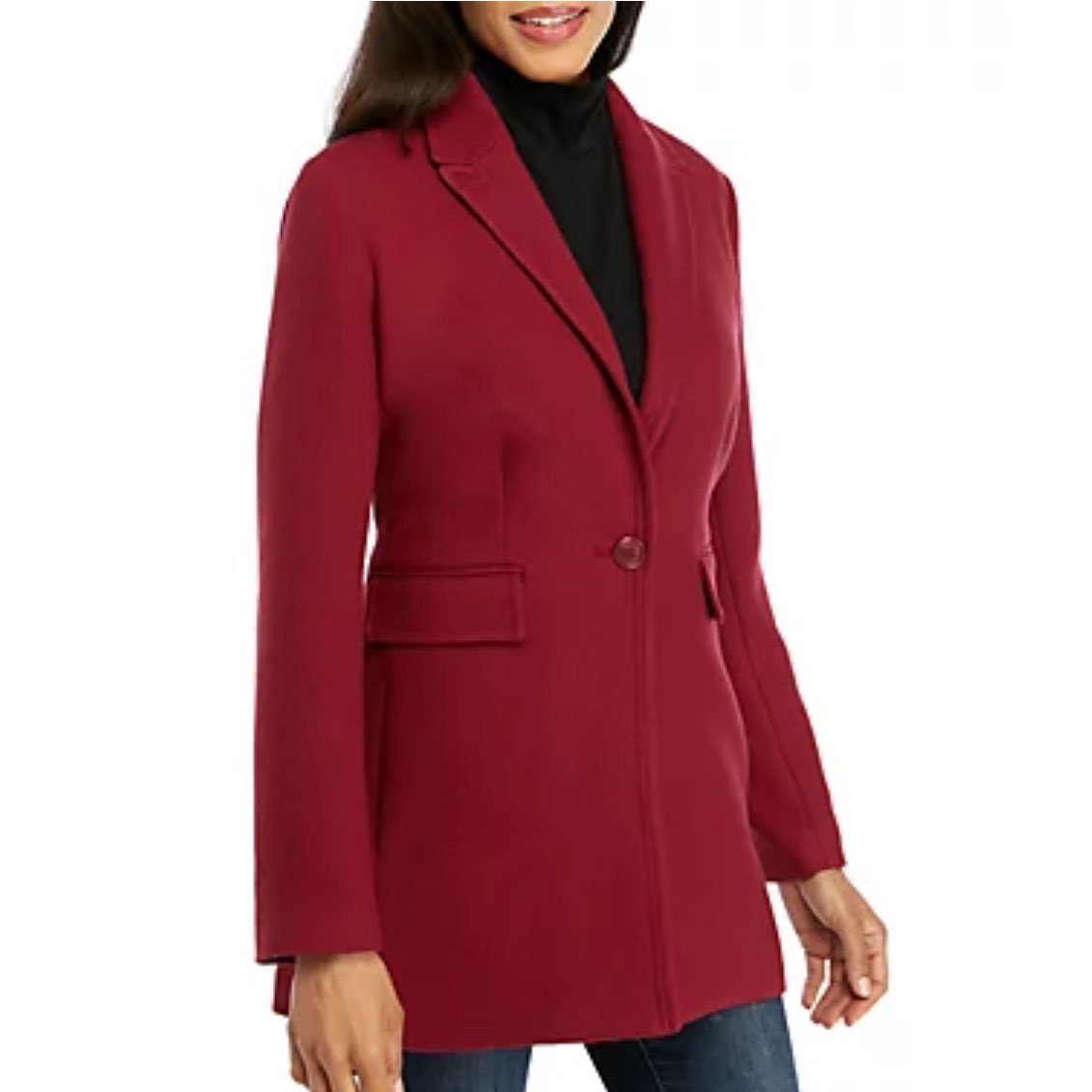 Crown & Ivy Button Front Car Coat in Cra