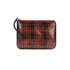 Patricia Nash Plaid Leather Wristlet Clutch With Zip Closure & Interior Pockets