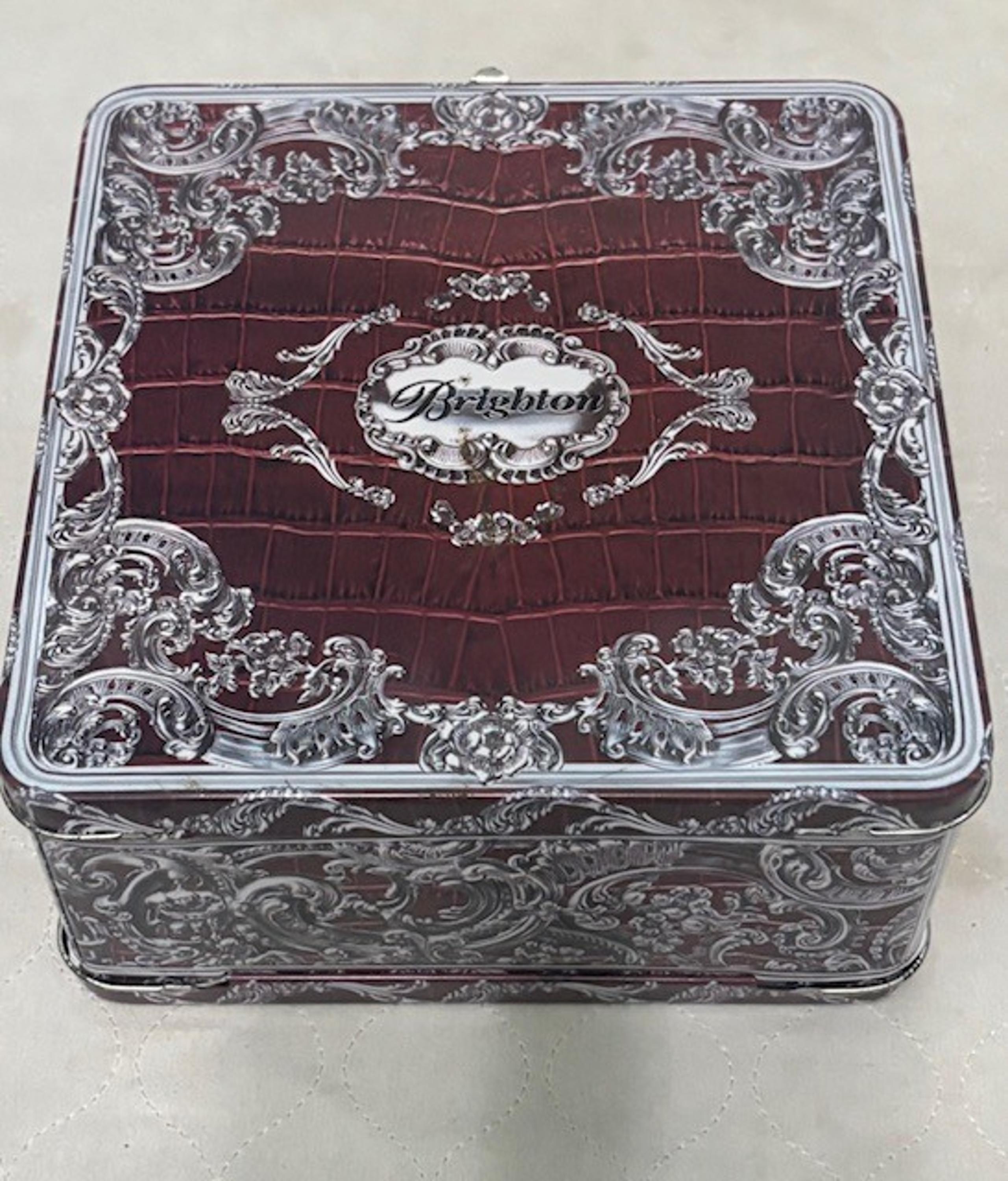 RARE Vintage BRIGHTON Collectible Metal Lunch Box 8.5" x 8.5" x 4.5"