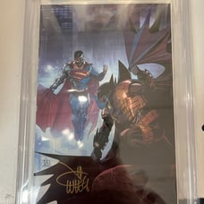 BATMAN SUPERMAN WORLDS FINEST #1 CVR E LEE WEEKS SIGNED 9.8 CBCS