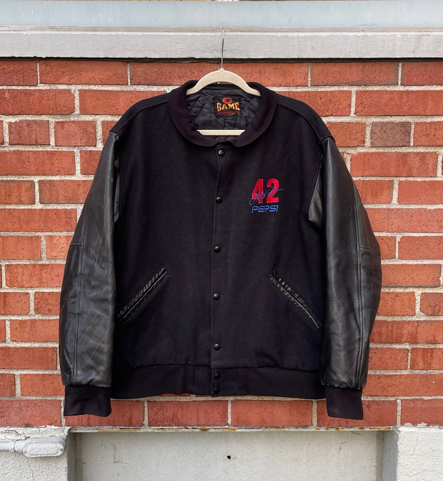 VTG BOSTON REDSOX JACKET RARE MO VAUGHN HITDOG VARSITY LETTERMAN PEPSI PROMO L