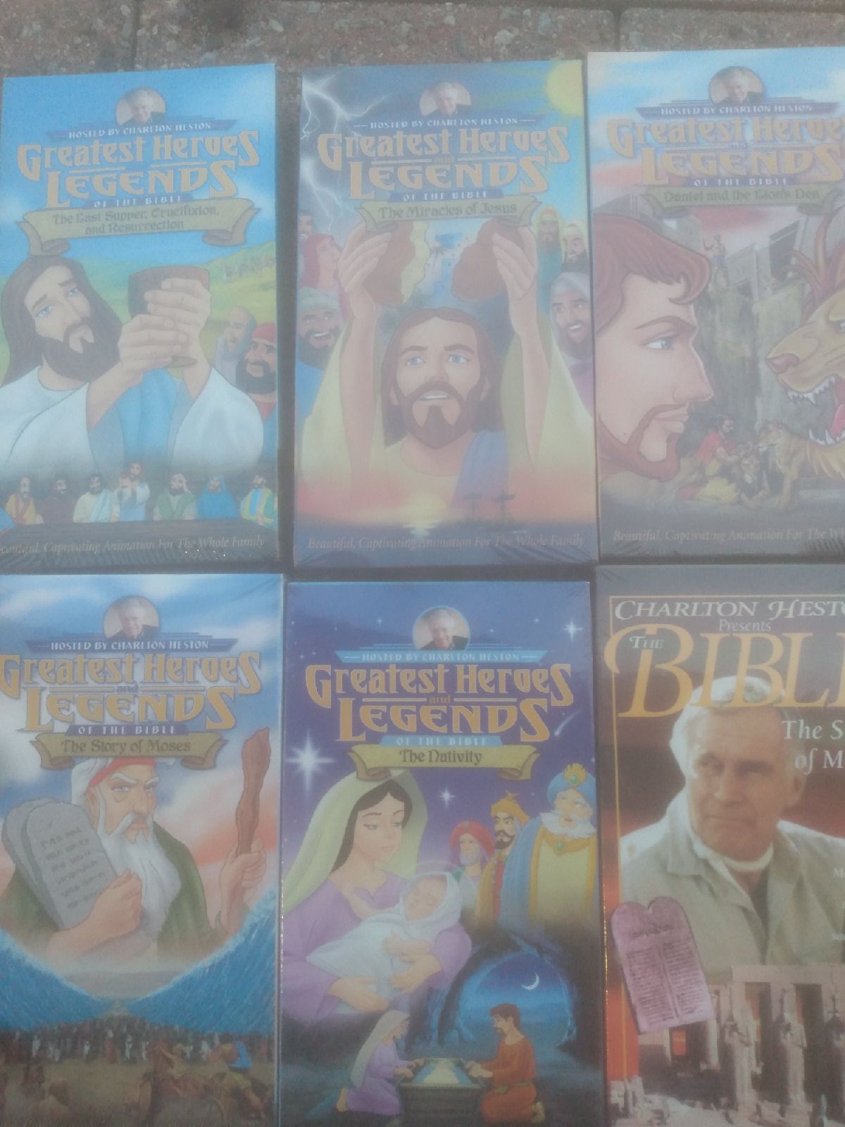 Charlton Heston lot of 6 vhs brand new