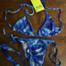 NWT Sexy 3pc Handmade Floral Triangle Top Tie Side Scrunchy Butt Bottom Bikini