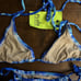 NWT Sexy 3pc Handmade Floral Triangle Top Tie Side Scrunchy Butt Bottom Bikini
