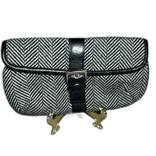Banana Republic Clutch Wristlet Black White Chevron Pattern