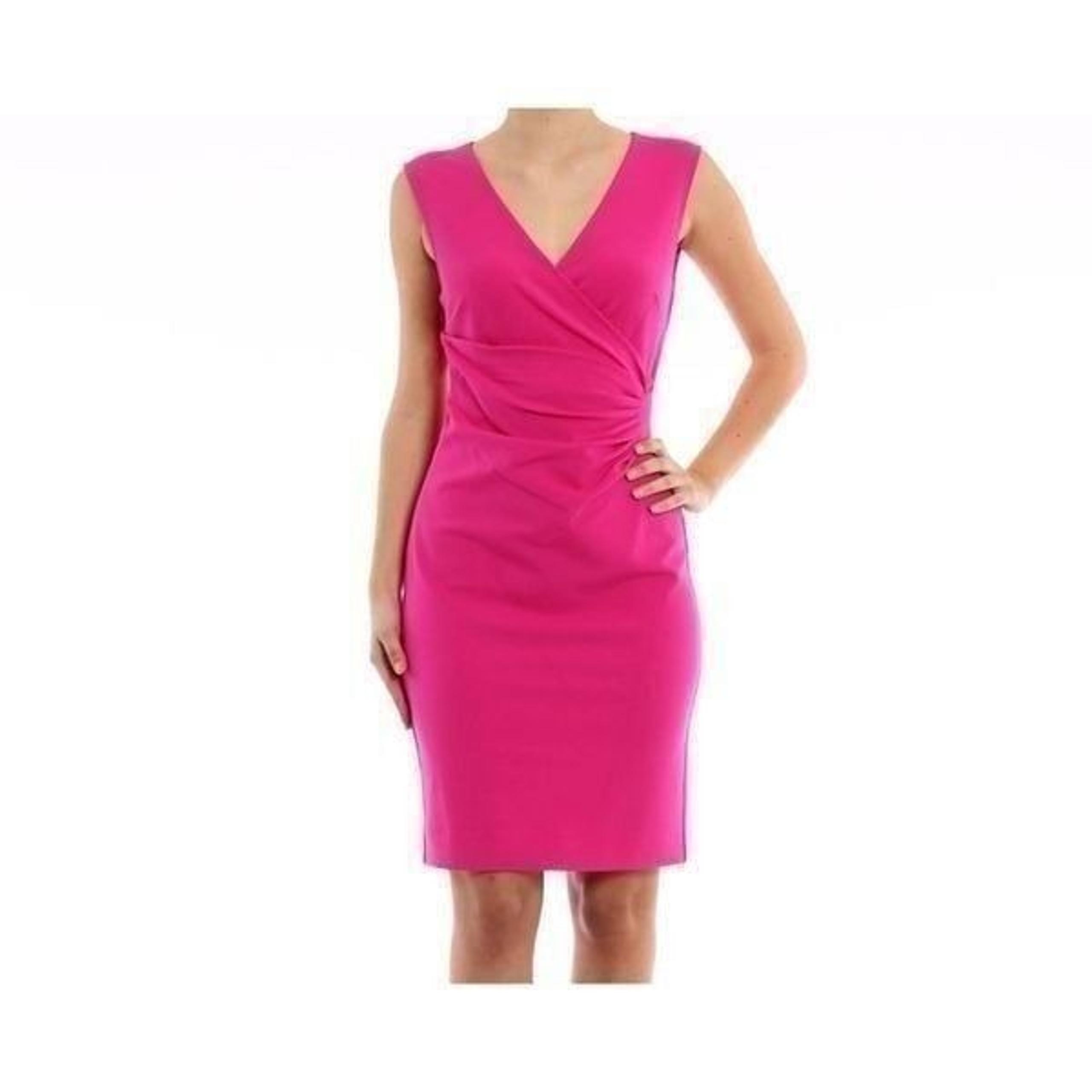 Diane Von Furstenberg Layne draped jersey dress pink size 8 BIN F