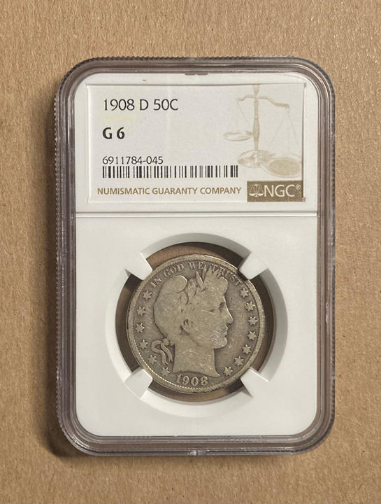 1908-D NGC G6 Barber Half Dollar 50c