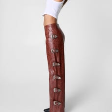 NastyGal belt buckle leather pants