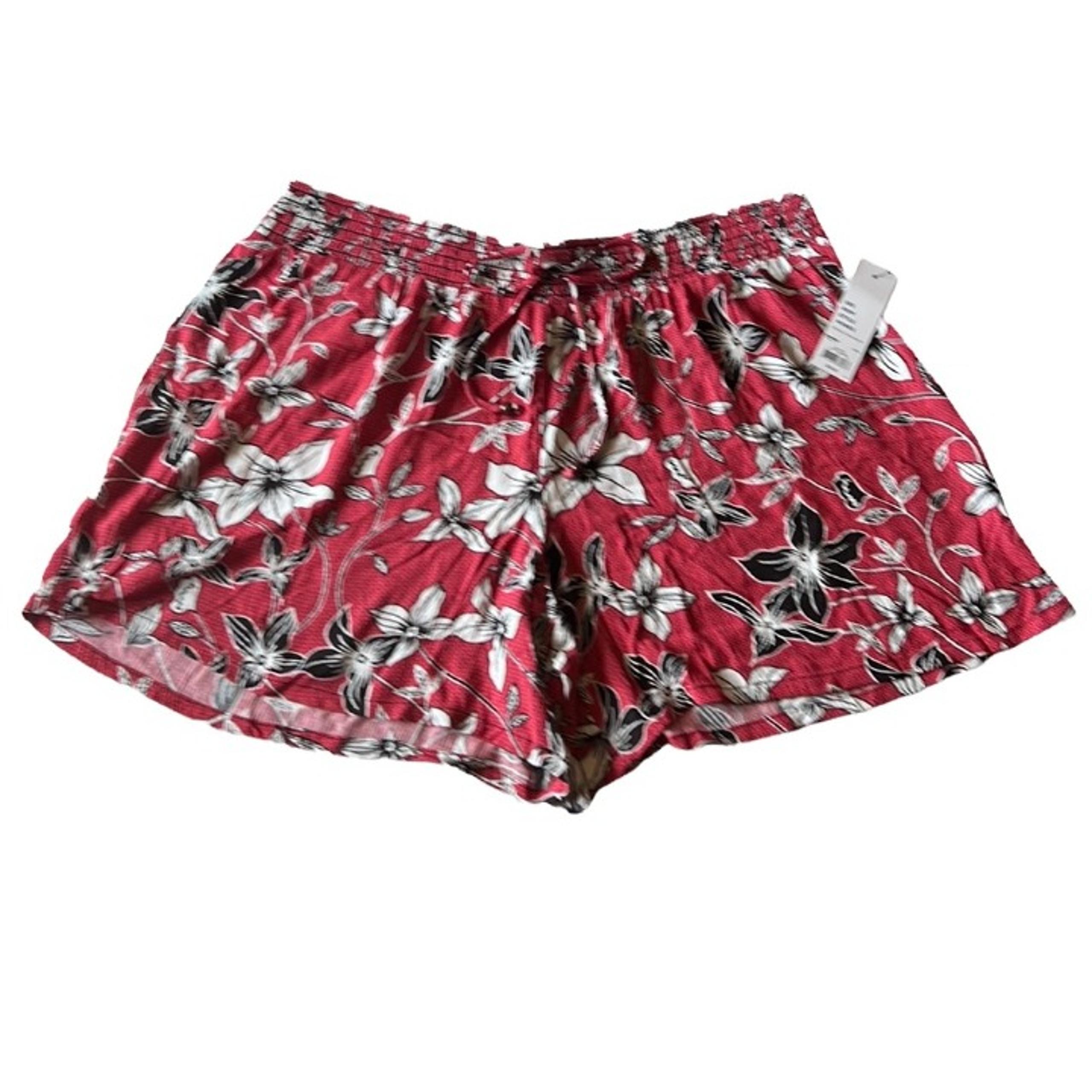 Apt 9 Elastic Waist Lightweight Rayon Floral Print Shorts New Size Large