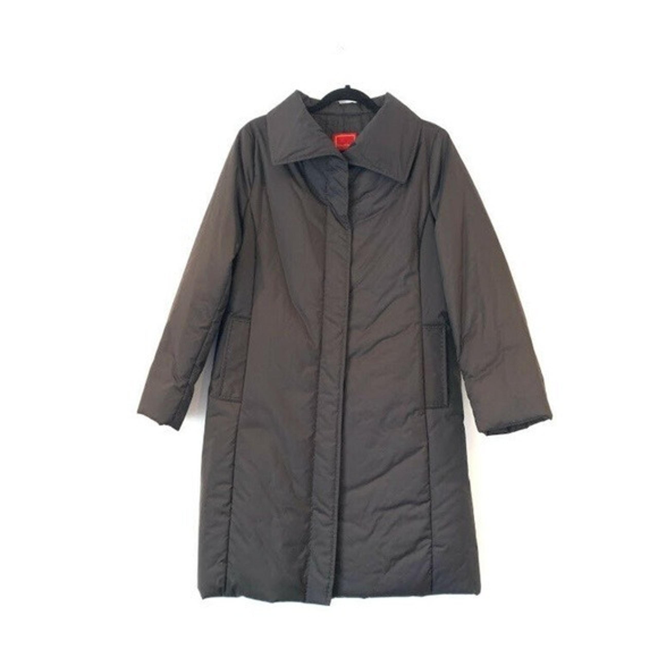 Cole Haan Country Size M Black Thermore Puffer Long Coat Button Front Pockets