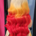 Blonde root celebrity divagueen wavy red fire h.d lace front wig