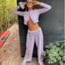 NWT 2 piece set Frankies Bikinis Terry Cardigan & Low Rise Pants in Sister Swirl