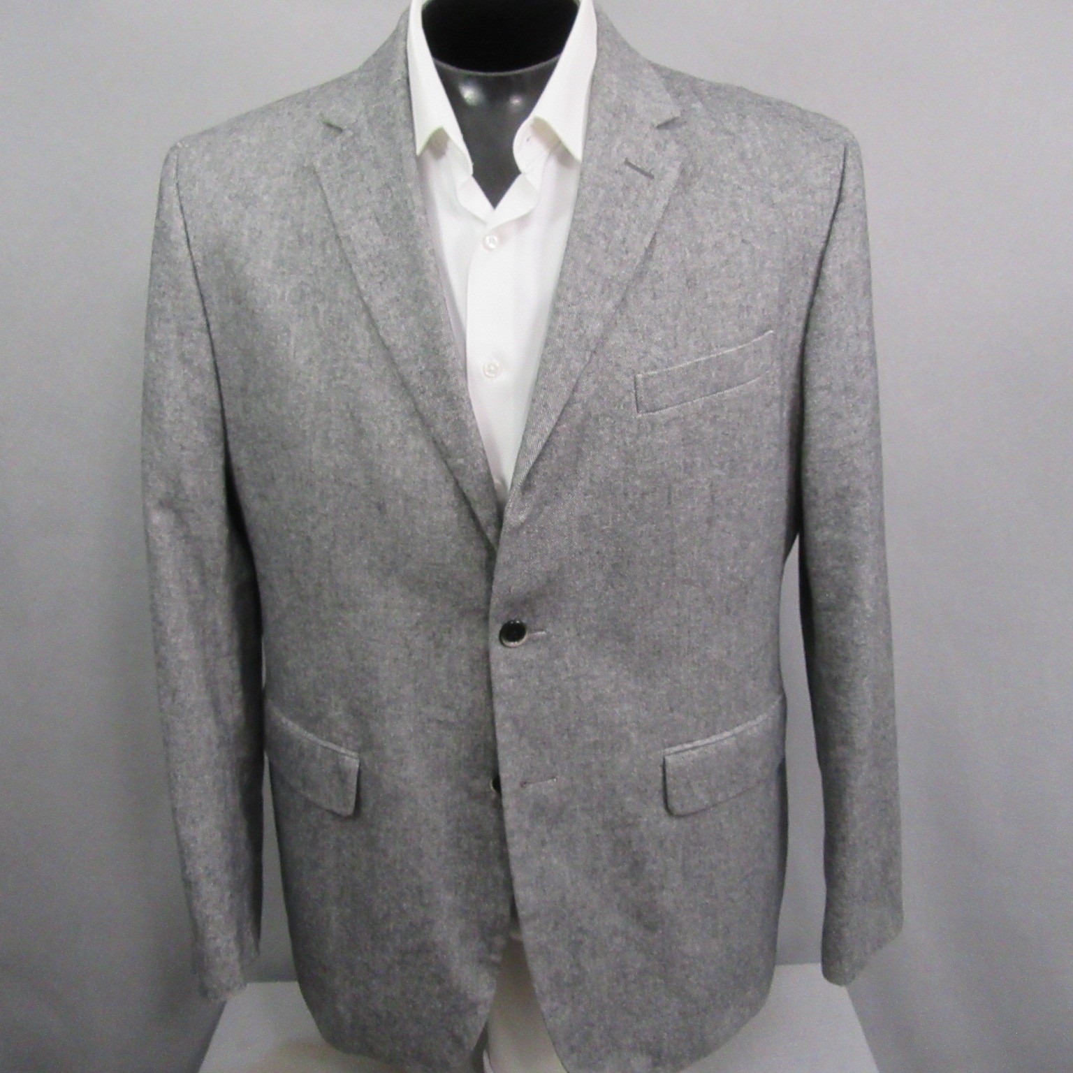 Banana Republic Mens Sport Coat 44R Gray Birdseye Slim Tailored Fit
