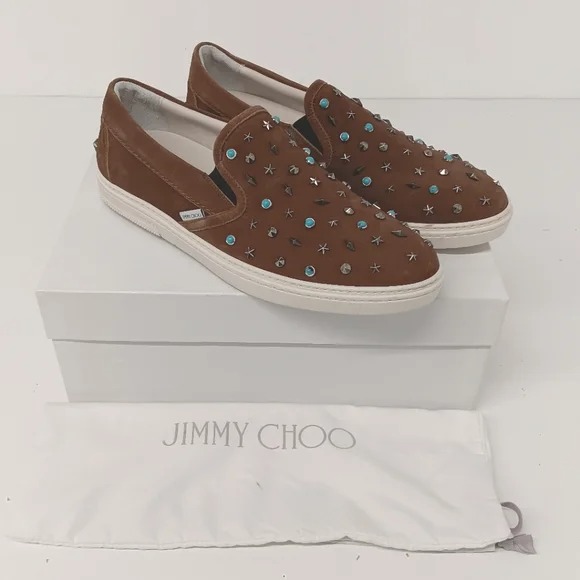 Jimmy Choo Men's Studded Grove Slip-On Sneakers - EU44.5/US11.5