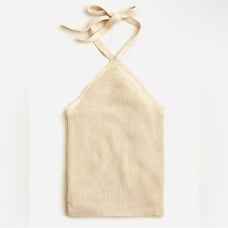 J crew cotton cashmere blend halter sweater tank Nwt XXL tan beige