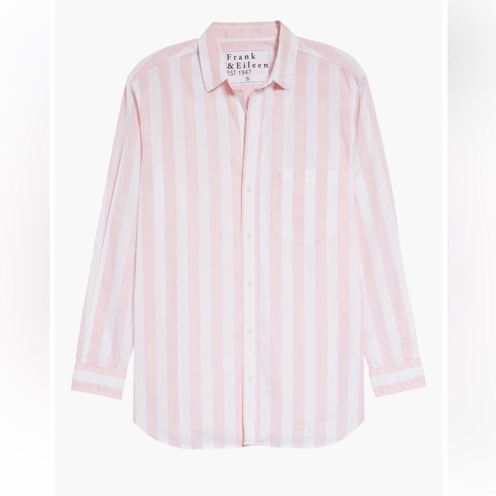 Frank & Eileen Joedy Button Up Long Sleeve Striped Shirt Italian Cotton Sz M