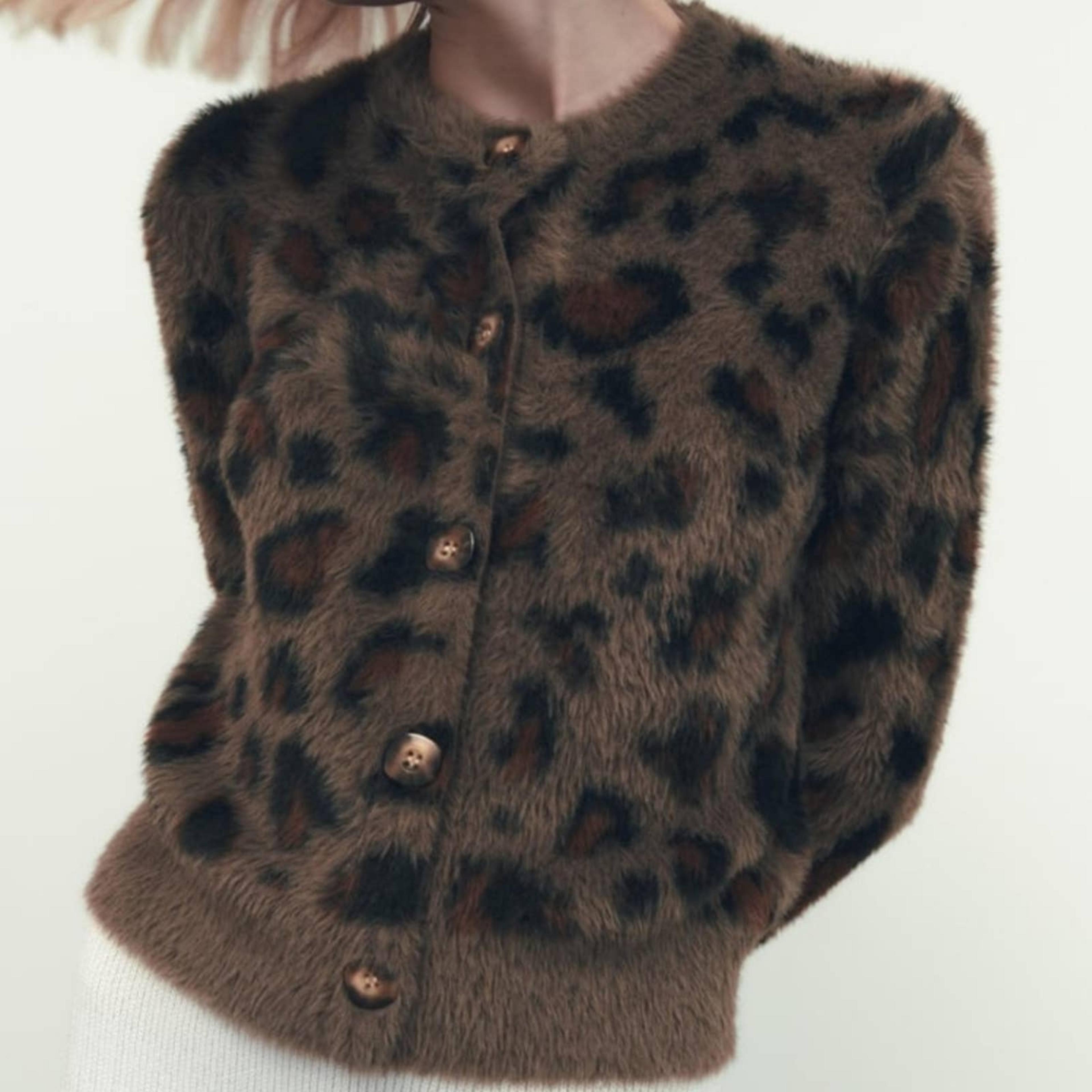 Zara animal print cardigan Clearance