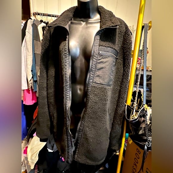 ASOS Men’s Sherpa Jacket Coat Large Black