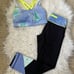 {Lululemon} Pace Rival Crop Leggings with Energy Bra in Wind Chill White Lullaby