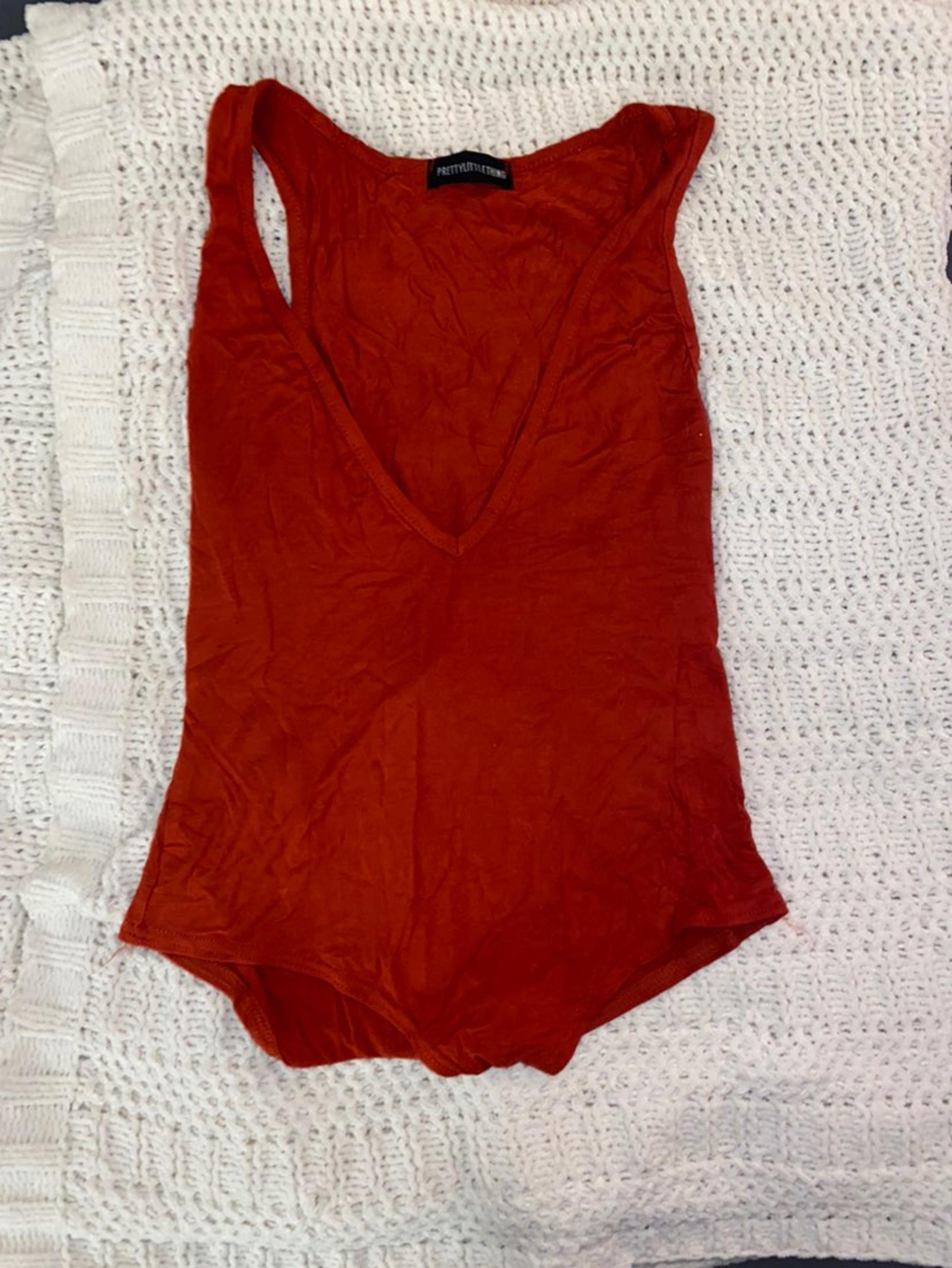 Orange V-Neck One Piece