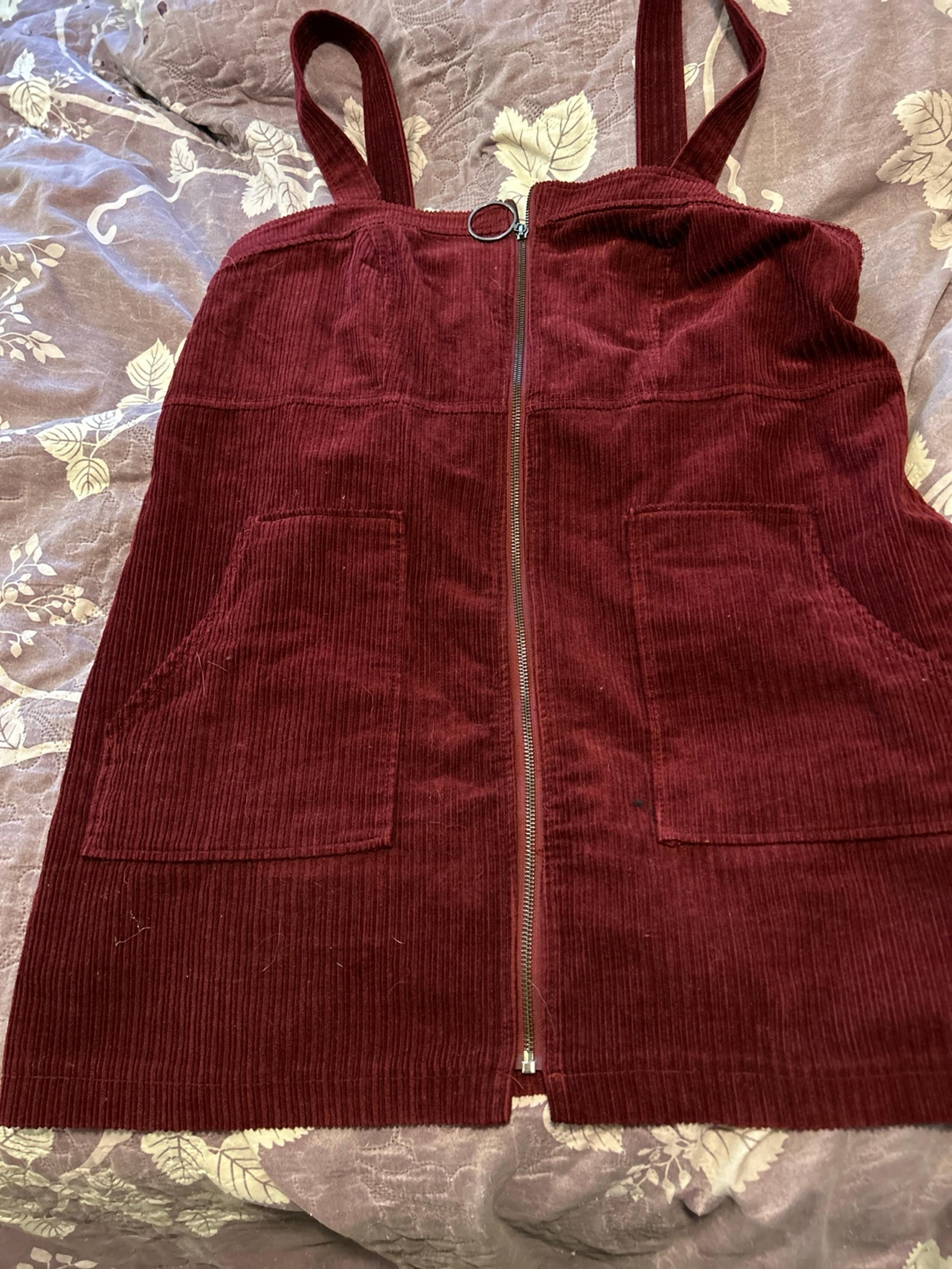 Burgundy, red corduroy jumper romper