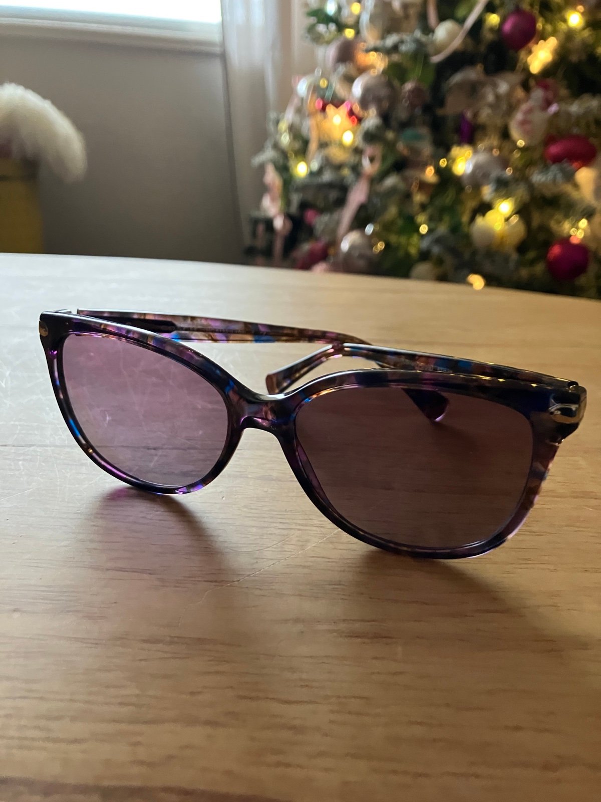 Coach HC8132 52888H Purple Confetti Cat Eye Purple Gradient Women's Sunglasses