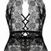 Women's Lingerie Deep V Lace Teddy One Piece Babydoll Mini Bodysuit Halter