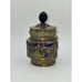 Antique Chinese Brass Enameled Tea Canister