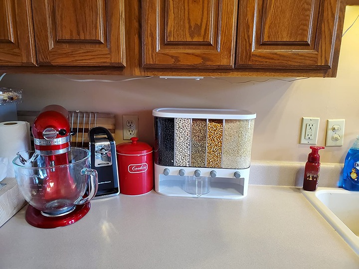 Dry Food Dispenser Wall mounted 5 Grid Cereal Dispenser