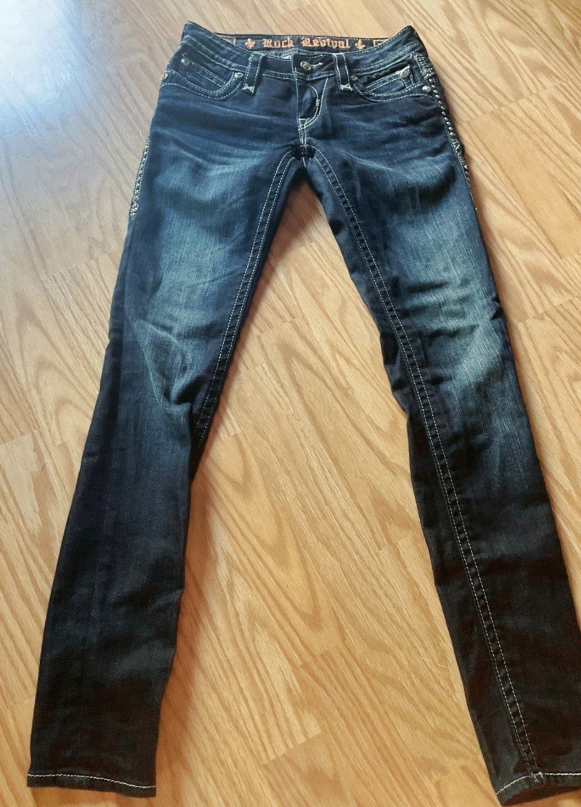 Rock Revival Skinny Jeans Sz 25 Rhinestones