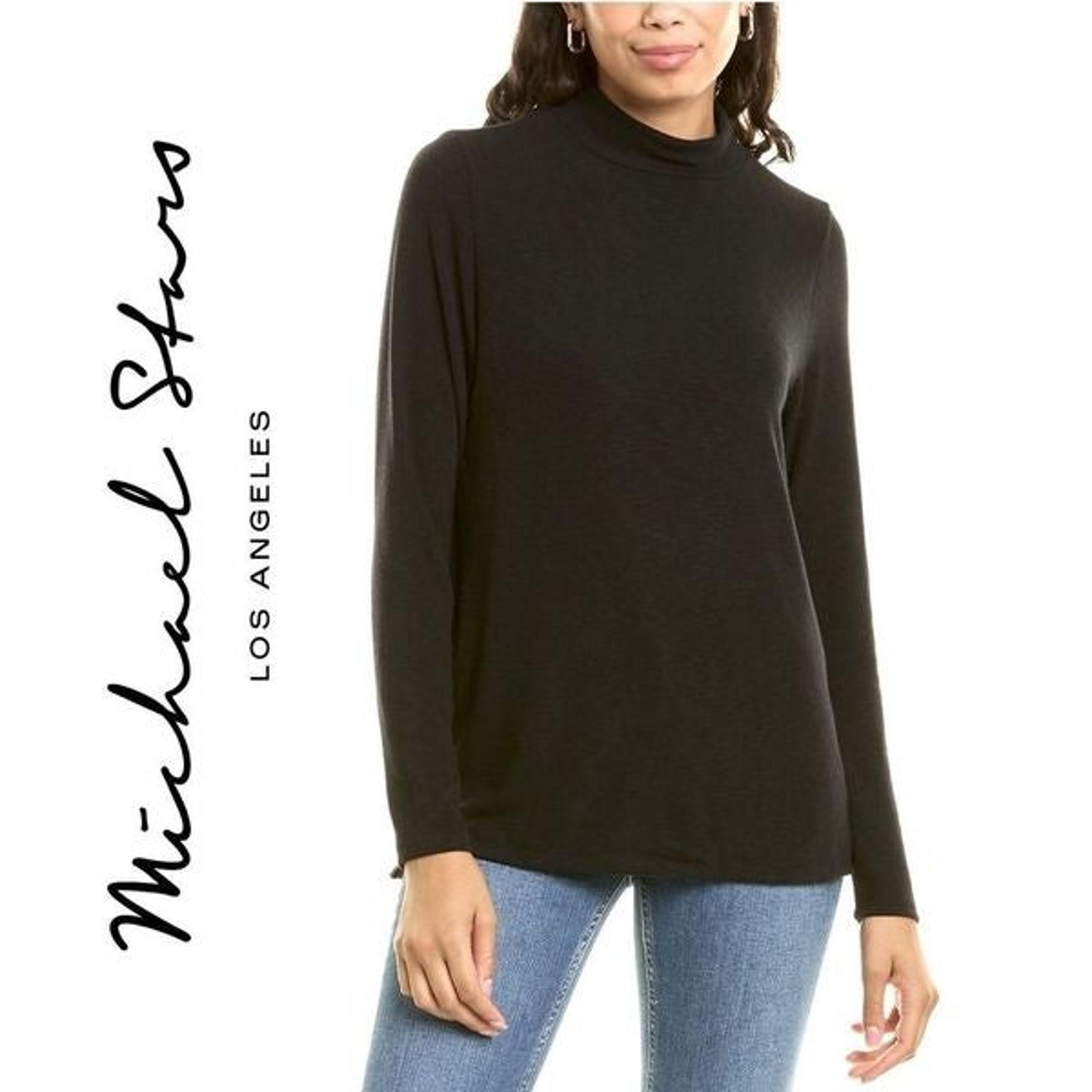 NWT Michael Stars Dream Mock Neck High Low Pullover Top