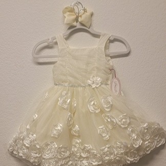 Cream an White Manette Dress
