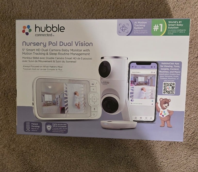 NEW IN BOX Hubble Connected Nursery Pal Dual Vision Baby Monitor