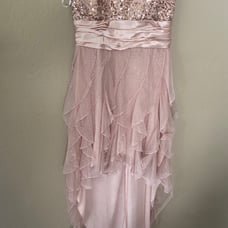 Strapless sparkler high low dress
